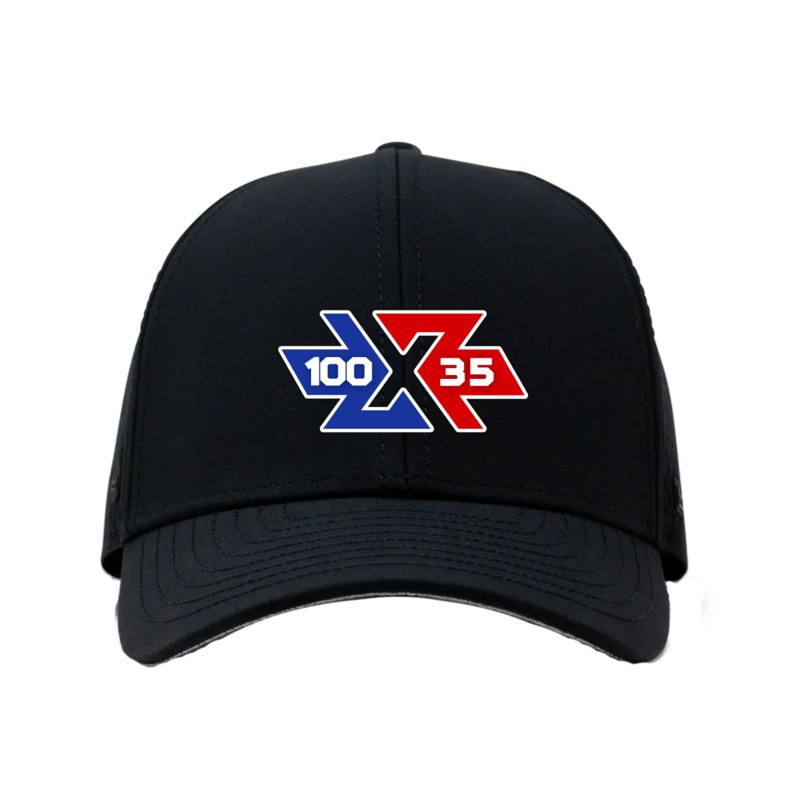 100X35  Waterproof Performance HTV Trucker Snapback Hat Black