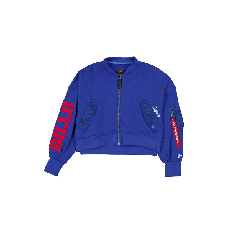 Alpha Industries x Buffalo Bills Blue Women’s Full Zip Cropped Fleece Jacket