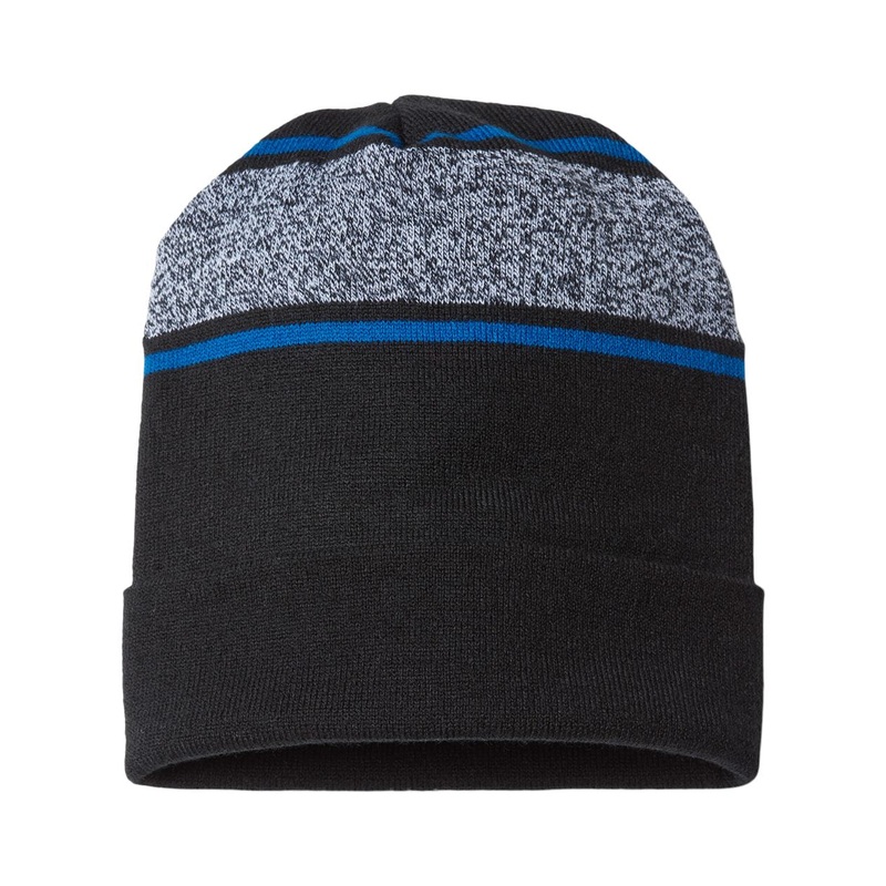 Cap America RKV12 USA-Made Variegated Striped Cuffed Beanie