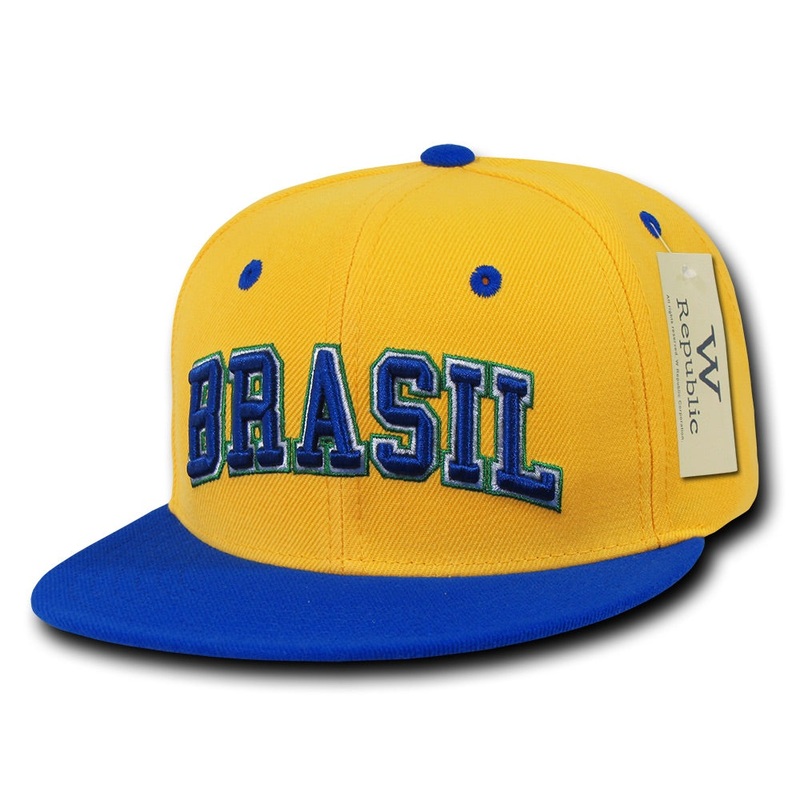 Brasil Brazil Hat Snapback Flat Bill Country Cap – WR101