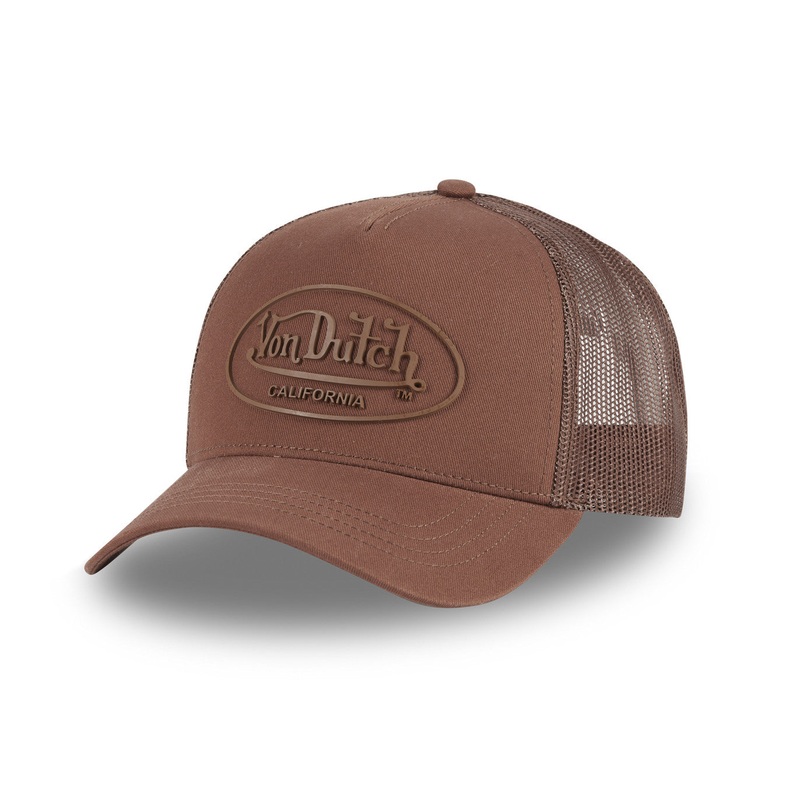 Von Dutch – Baseball Rubber Patch – 5-Panel Trucker Cap – Brown