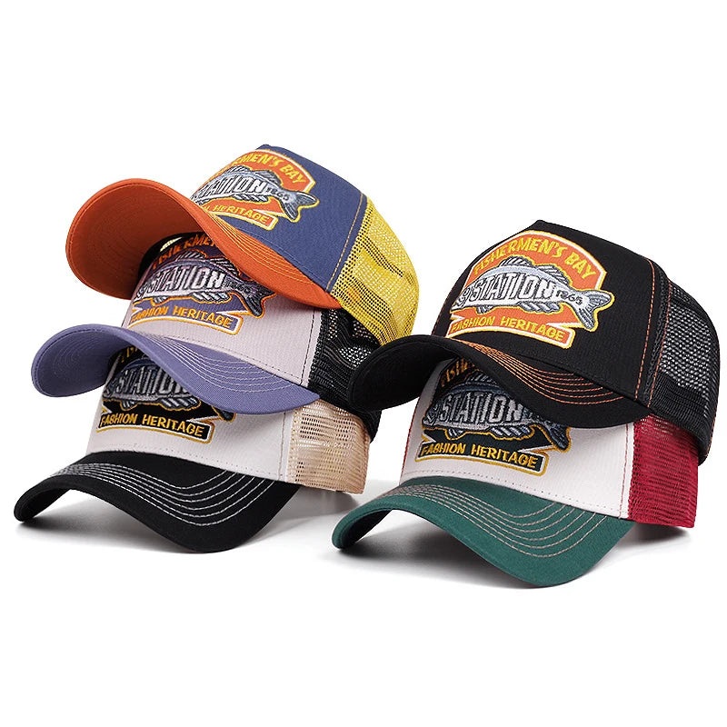 2025 New STATION Fishbone Embroidery Men’s Baseball Hat