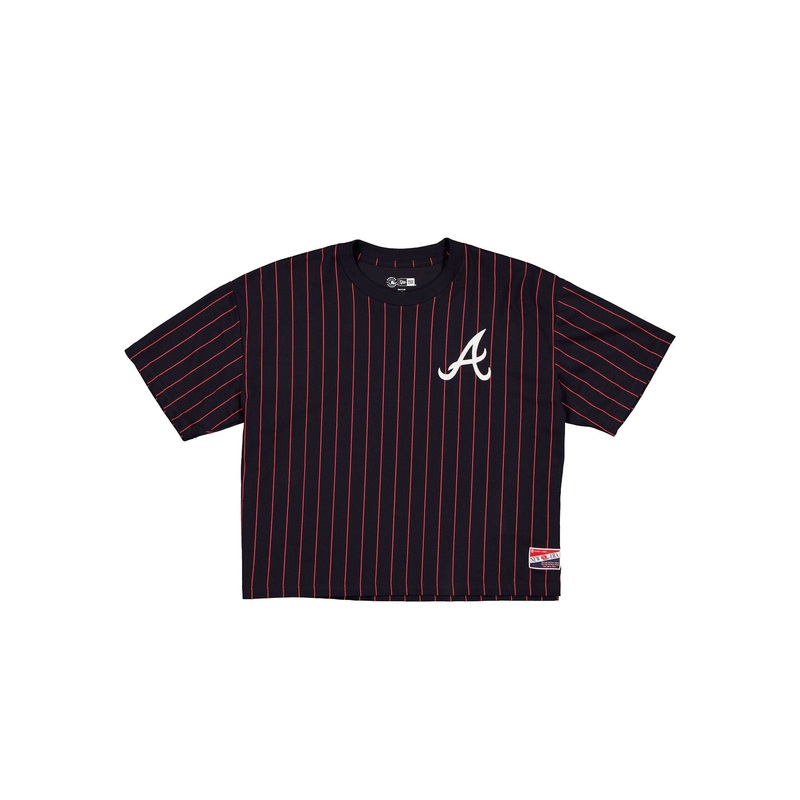 Atlanta Braves Throwback Women’s Cropped Pinstripe T-Shirt