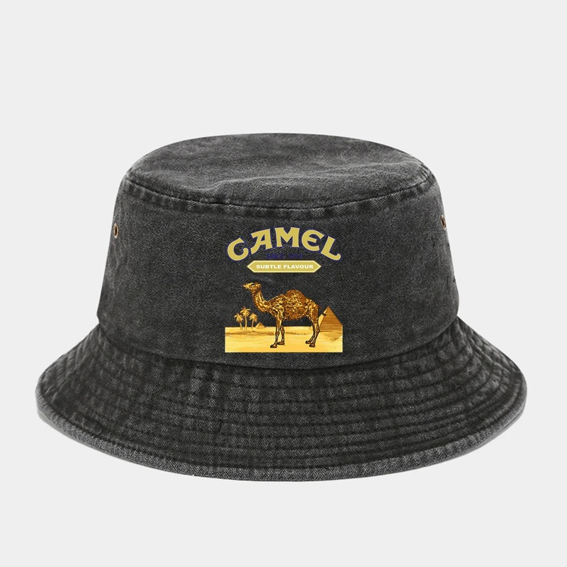1 ‘C-a-m-e-l’ Printed Sunshade Fisherman Hat Outdoor Fashion Accessory