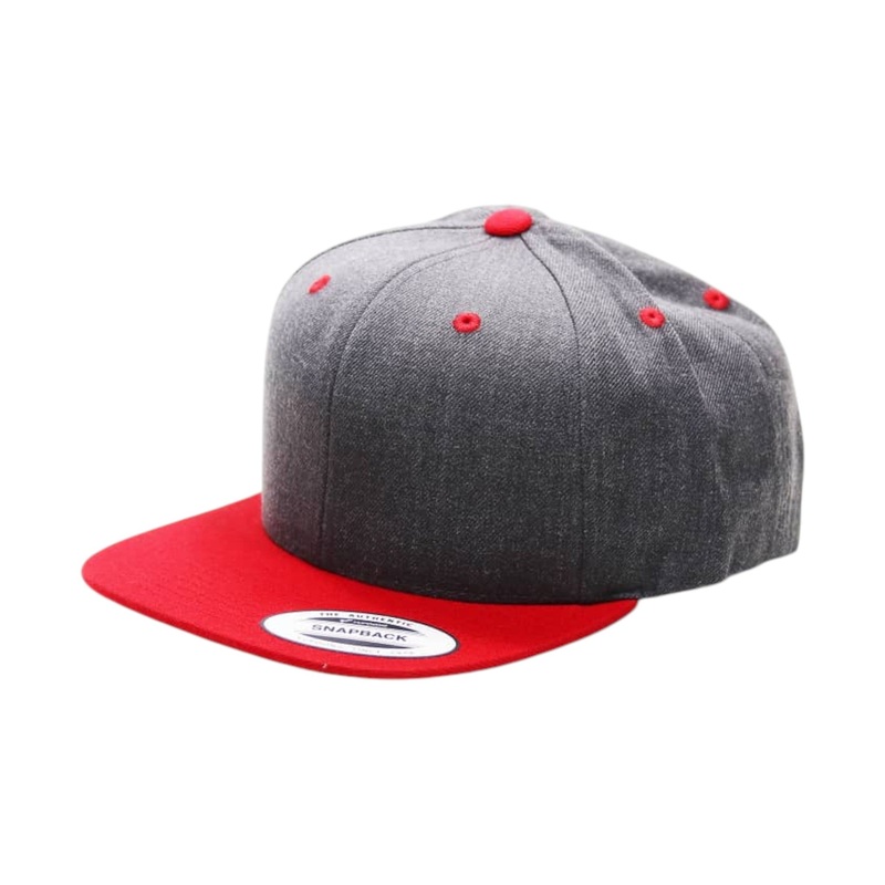 6-Panel Two-Tone Flat Brim Snapback Cap