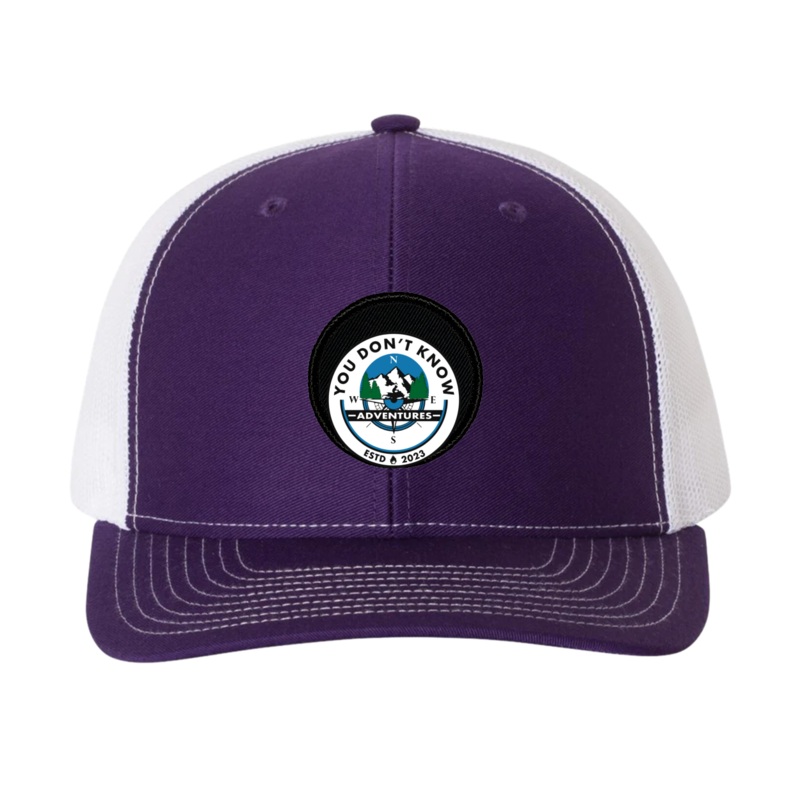 YOU DONT KNOW ADVENTURES    Patch Snapback Trucker Hat Purple/ White