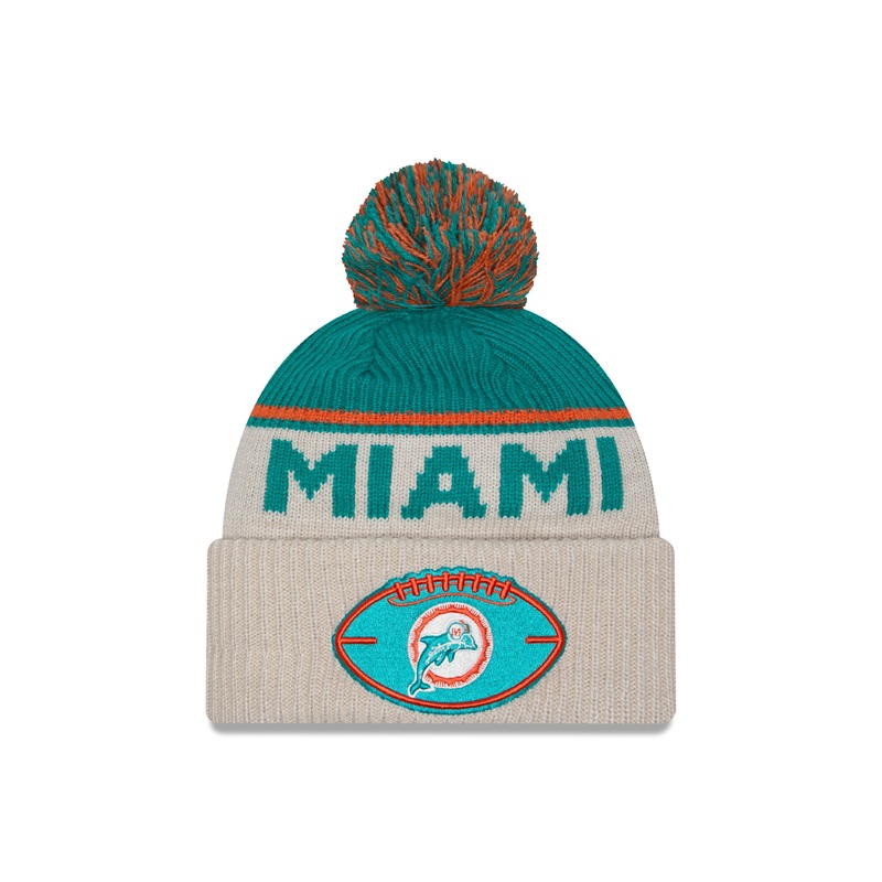 New Era – Miami Dolphins – NFL Sideline Beanie – Stone/OTC