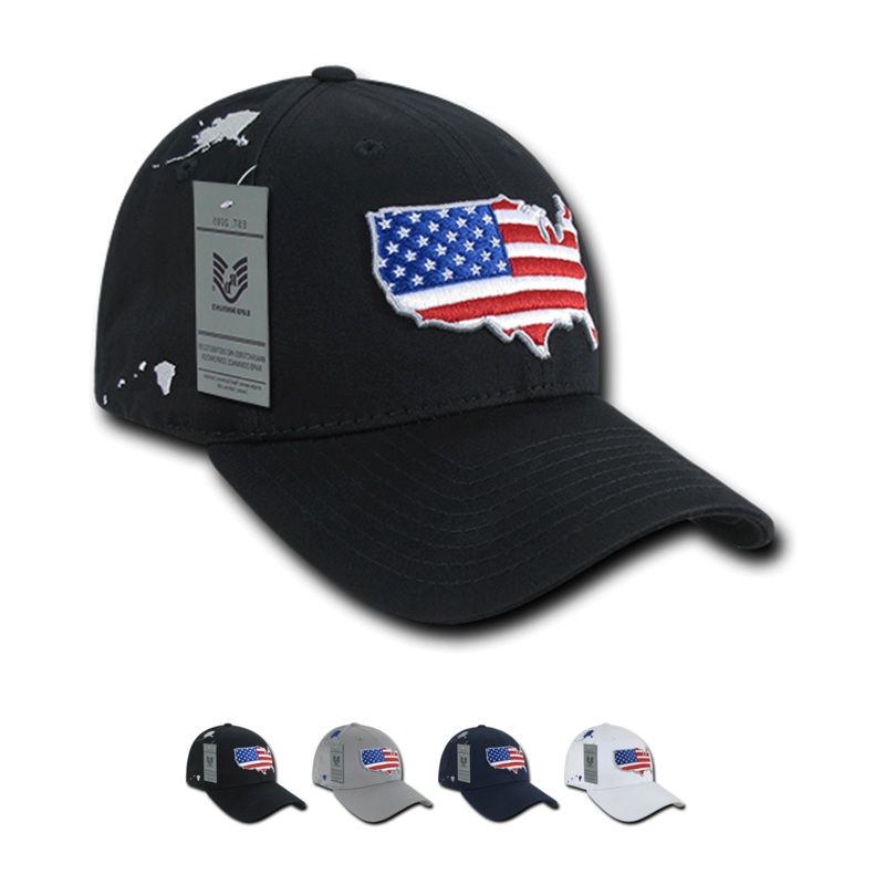 USA Flag Map Hat, The Globe – A04