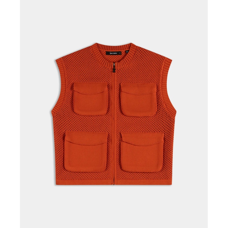 DAILY PAPER – Crochet Vest – Red Clay