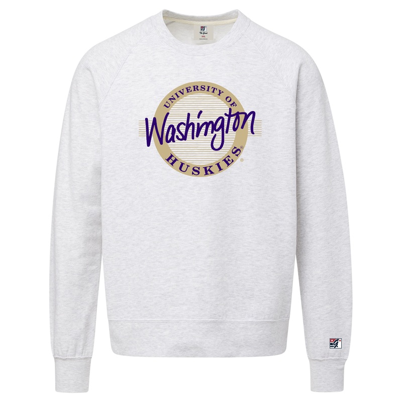 Washington Retro Circle Crew|Ash Grey|S|M|L|XL|XXL