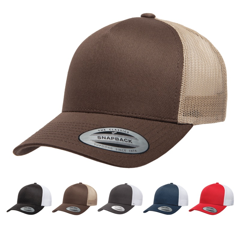 Yupoong 6506T 5-Panel Retro Trucker Hat, Baseball Cap with Mesh Back, 2-Tone Colors – YP Classics