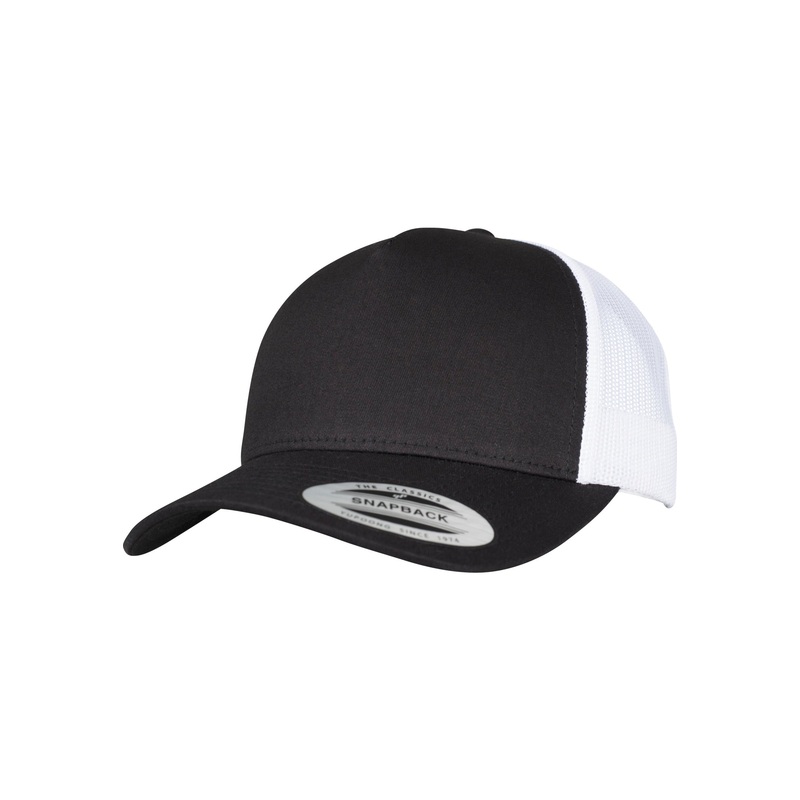 5-Panel Retro Trucker 2-Tone Cap – Black/White