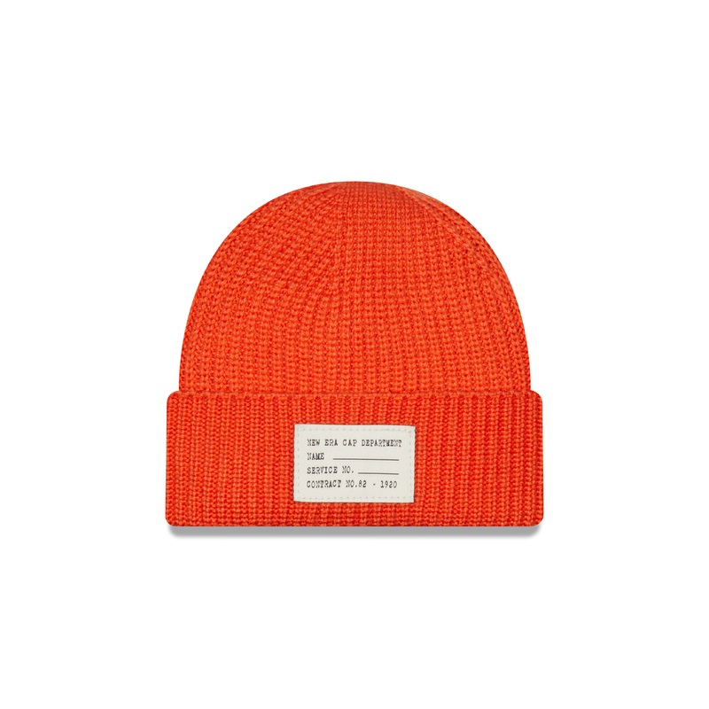 Wool Mix Short Cuff Beanie – Orange