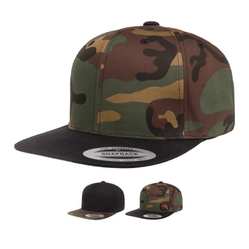 Yupoong 6089TC Premium Camo Snapback Hat, Flat Bill Cap, 2-Tone Camouflage – YP Classics
