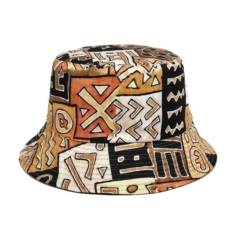 2024 Four Seasons Polyester Geometric Print Bucket Hat Fisherman Hat