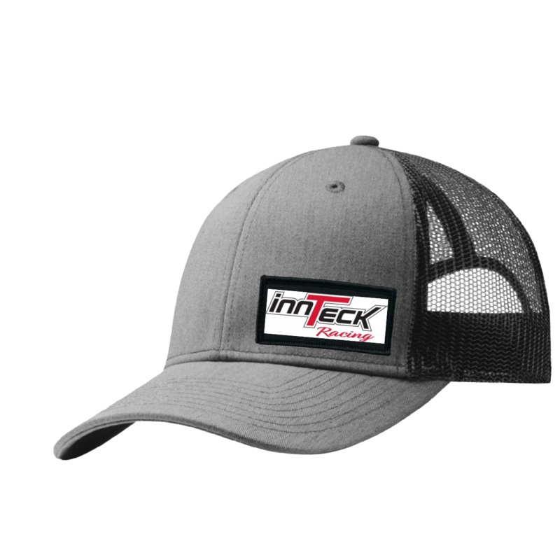 Abbys Essentials   Patch Snapback Trucker Hat Heather Gray/Black