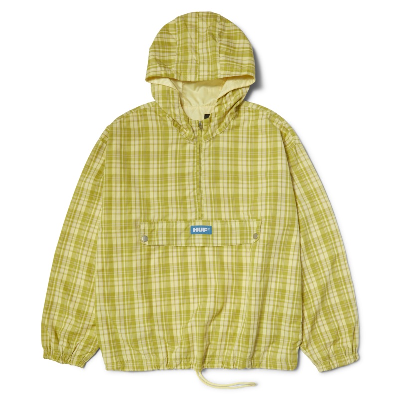 HUF – Rivington plaid anorak – Tarragon