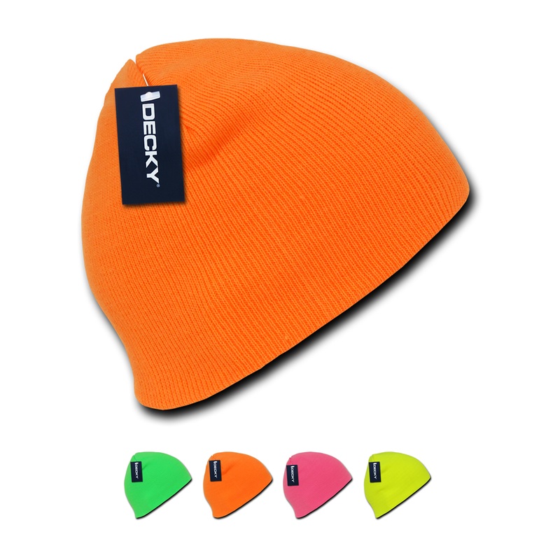 Decky 814 – Neon Short Beanie, Acrylic Knit Cap