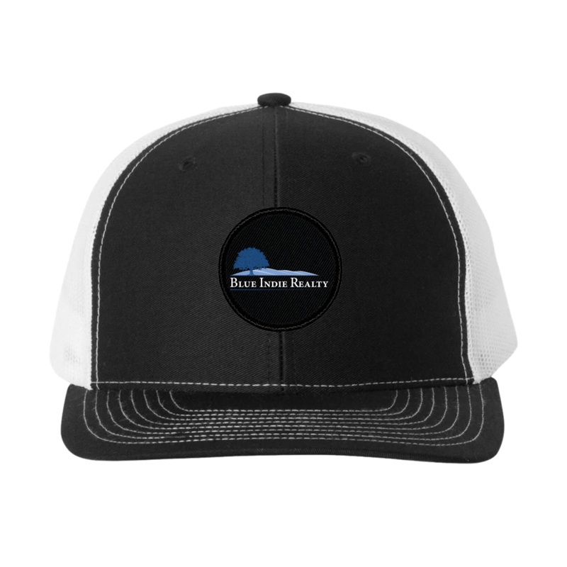 Blue Indie Realty    Patch Snapback Trucker Hat Black/ White