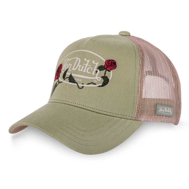 Von Dutch – Roses – 5-Panel Trucker Cap – Moss Green