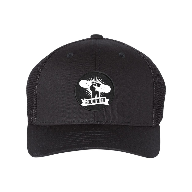 Be a Boarder    Patch Snapback Trucker Hat Black