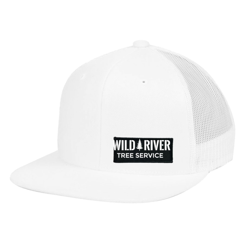 Wild River   Patch Flat Brim Trucker Snapback Hat White