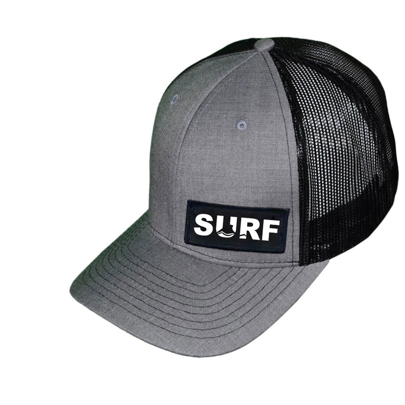 Surf Wave Logo   Patch Snapback Trucker Hat Heather Gray/Black