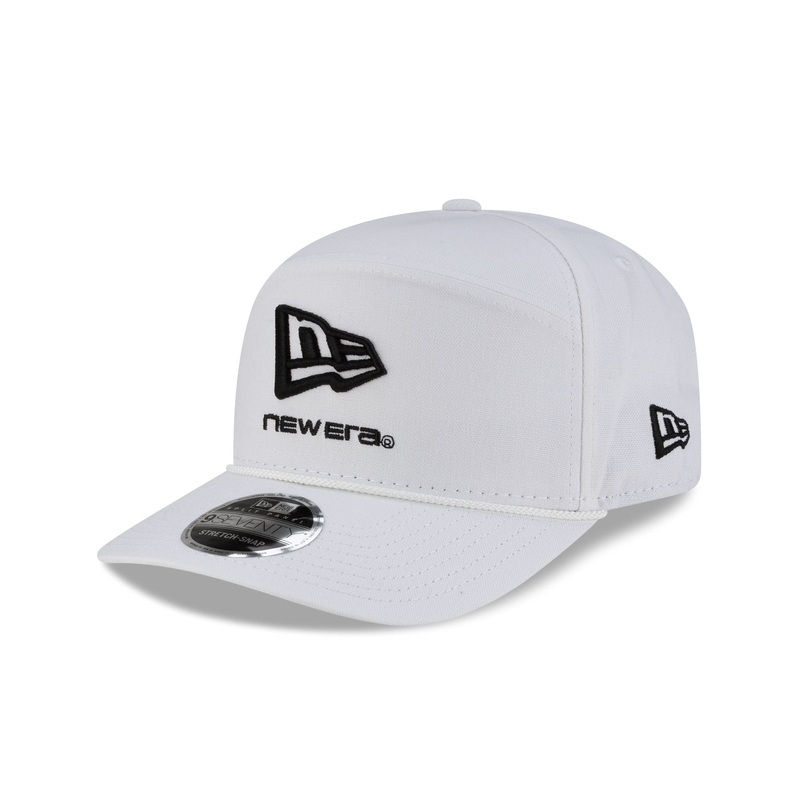 White Split Panel 9SEVENTY Stretch-Snap Hat