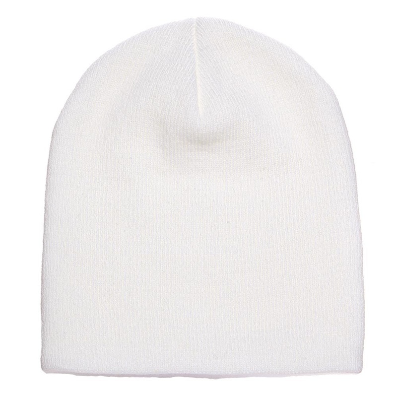 Yupoong Short Beanie – Hvid
