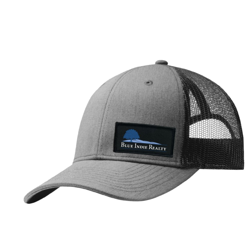 Blue Indie Realty   Patch Snapback Trucker Hat Heather Gray/Black