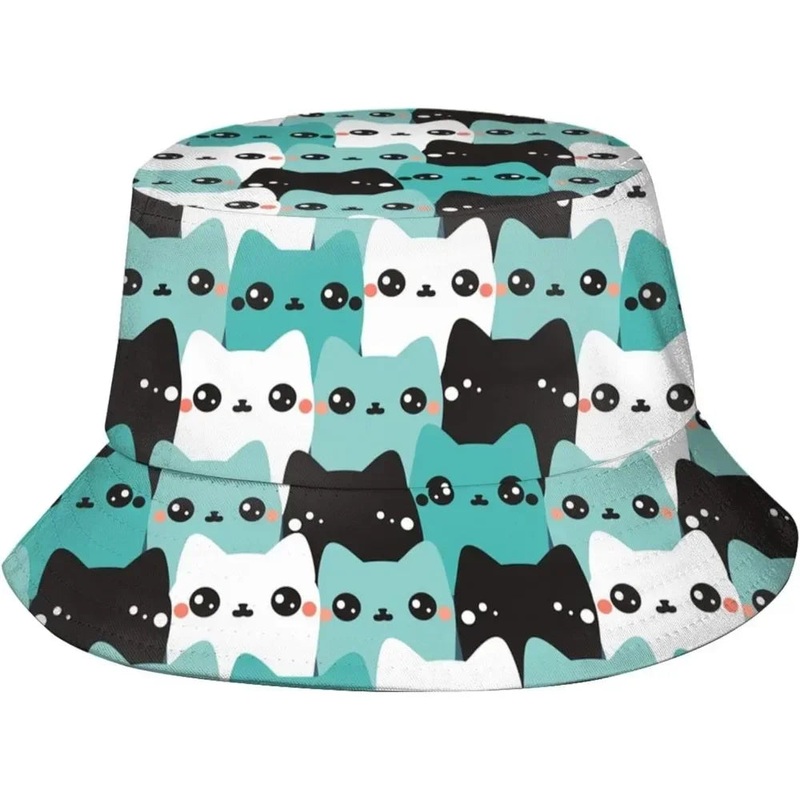 Cat Fisherman Cap Hip Hop Gorras Summer Unisex Printing Bucket Hat