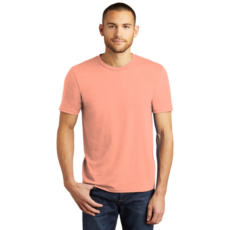 District DM130 Perfect Tri Tee – Heathered Dusty Peach