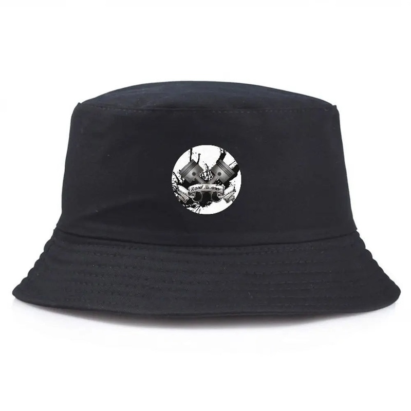 Black Bucket Hat with Cool Print, Summer Fisherman Fishing Hat