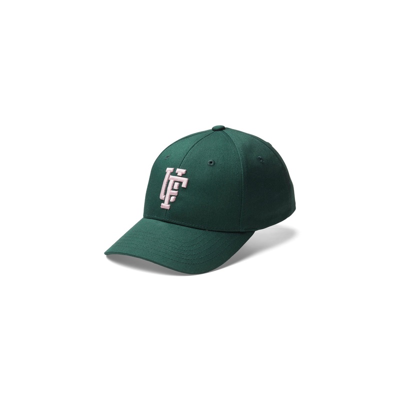 Upfront – Spinback Low Crown Baseball Cap – Dark Green/Light Pink
