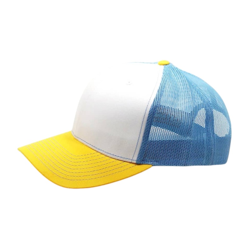 6-Panel Three-Tone Low-Profile Trucker Cap