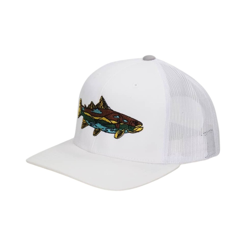 White 6-panel Snapback Cap With Embroidered logo