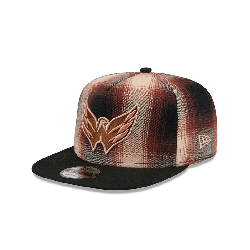 Washington Capitals Grunge Plaid 9FIFTY A-Frame Adjustable Hat