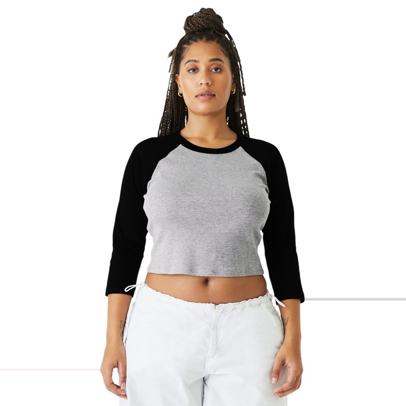BELLA+CANVAS 1200 Womens Micro Rib 3/4 Raglan Baby Tee