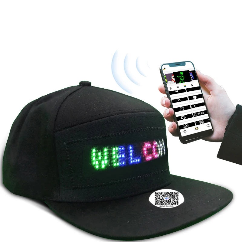APP Programmable LED Message Hats Luminous Sports Baseball Cap