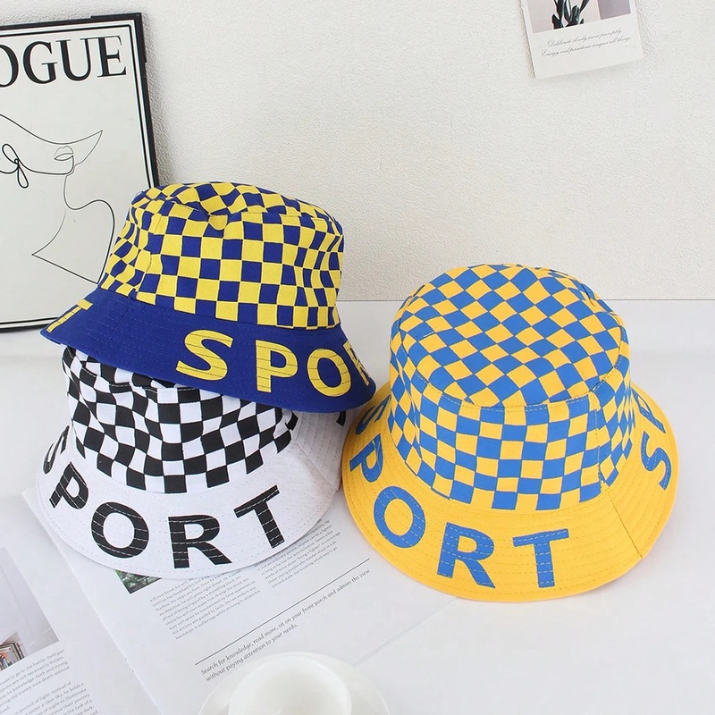 1 Piece Men’s Outdoor Sports Sun Protection Fisherman’s Hat, Plaid Bucket Hat