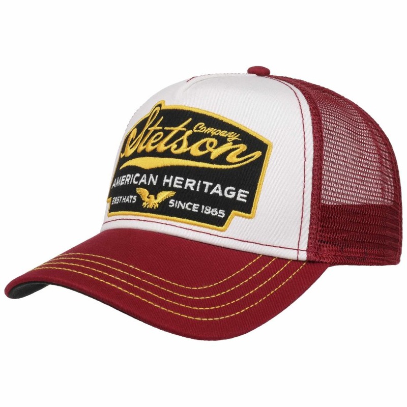 American Heritage Trucker Cap – White/Maroon
