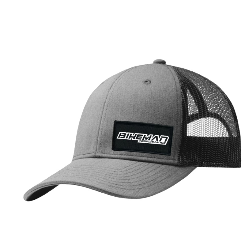 Bikeman Performance   Patch Snapback Trucker Hat Heather Gray/Black