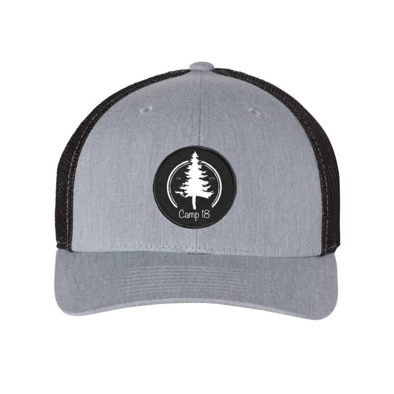 Camp 18    Patch Snapback Trucker Hat Heather Gray/Black