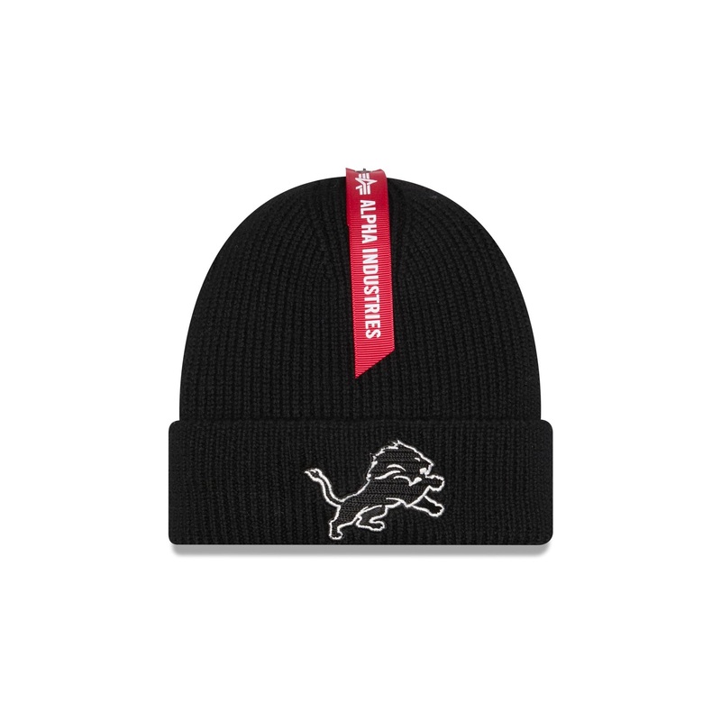 Alpha Industries x Detroit Lions Black Cuff Knit Hat