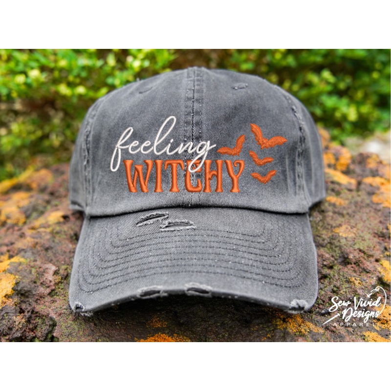 Feeling Witchy Hat | Distressed Baseball Cap OR Ponytail Hat