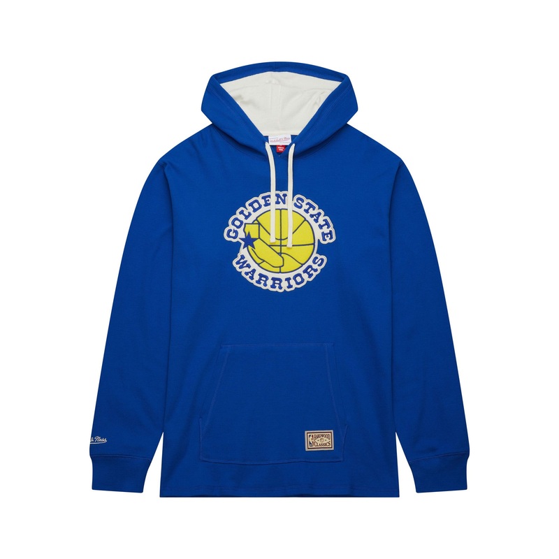 Mitchell & Ness Golden State Warriors Thermal Lightweight Hoodie Vintage Logo – Blue