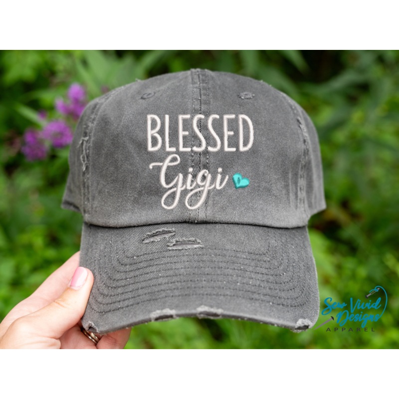 Blessed Gigi Hat | Distressed Baseball Cap OR Ponytail Hat